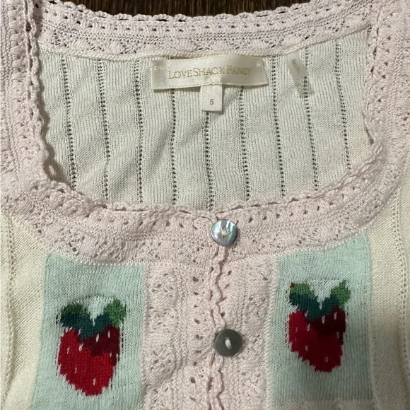 LoveShackFancy Strawberry Sweater - Picture 3 of 7